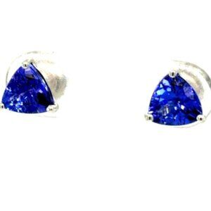 Platinum Tanzanite Spectacular Sea Surf Blue  Stud Earrings